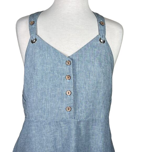 Annie 50 Women’s Linen Blend Striped Sundress with Criss-Cross Straps Med EUC - Picture 2 of 15